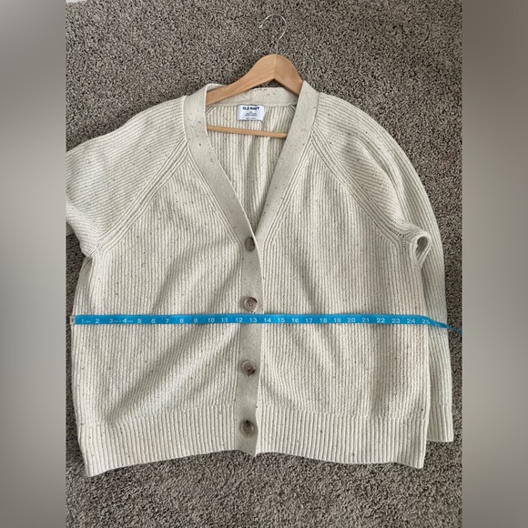 Old Navy Cream / Brown speckled button up Cardigan- size 3X - Picture 6 of 7